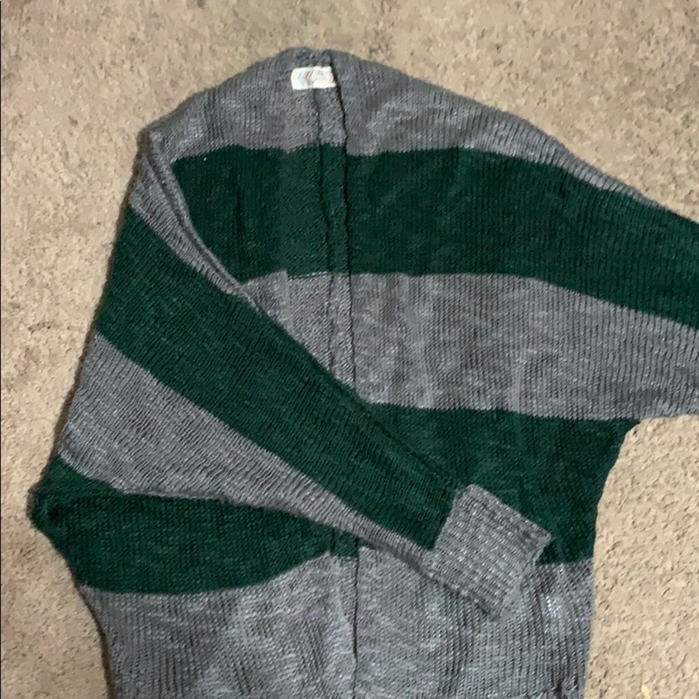 Green and grey Pink Rose XS cardigan